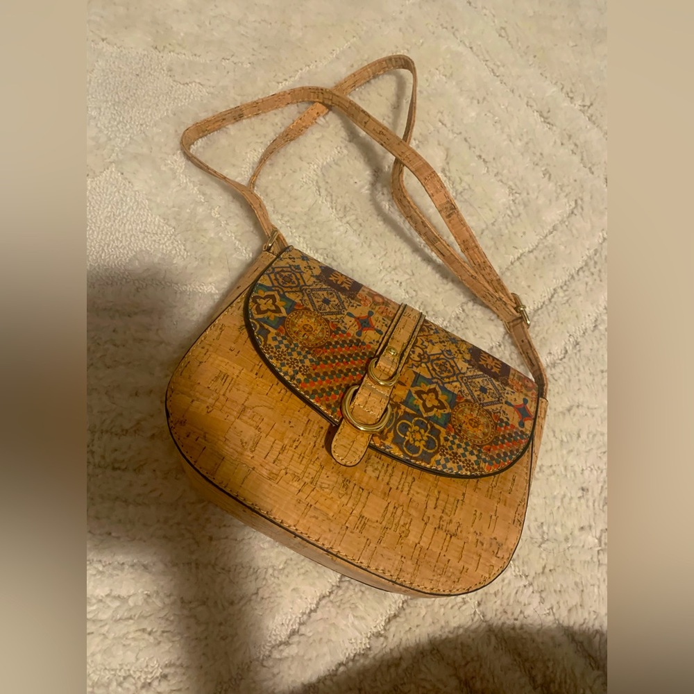 Cork Boho Bohemian Cross Body Shoulder Bag Purse